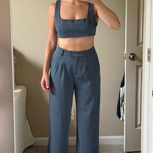 Princess Polly Huxley Blue Crop Top